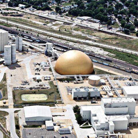 Coal Bulk Storage Dome Aerial